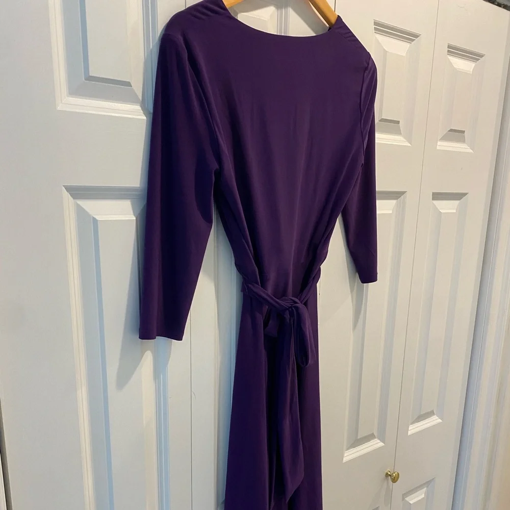 Lauren Ralph Lauren Elegant Purple Long Sleeve Dress - Picture 4 of 5